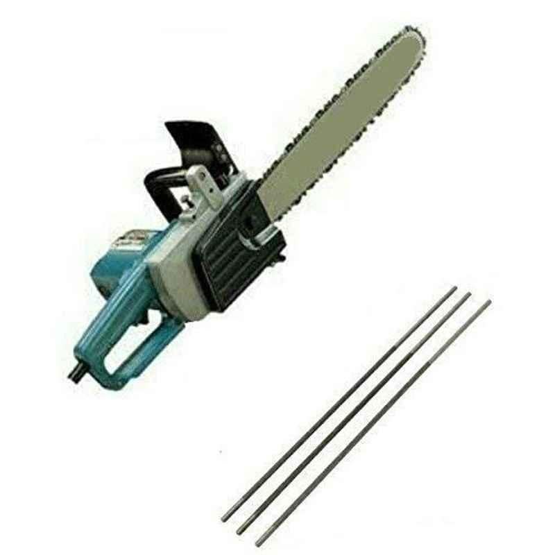 Krost A22343 Plastic Powerful Electric Chainsaw For Pruning/Cutting With Chain Sharpening Round File, 16inch , Blue
