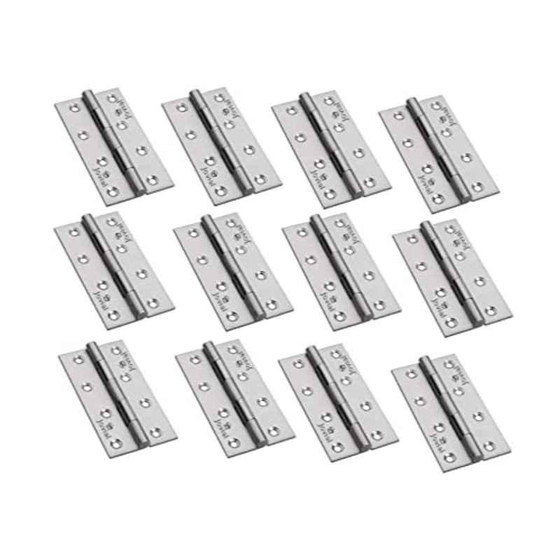 Jovial Lacier 4 inch 14G Stainless Steel Satin Matt Finish Door & Window Butt Hinges (Pack of 12)