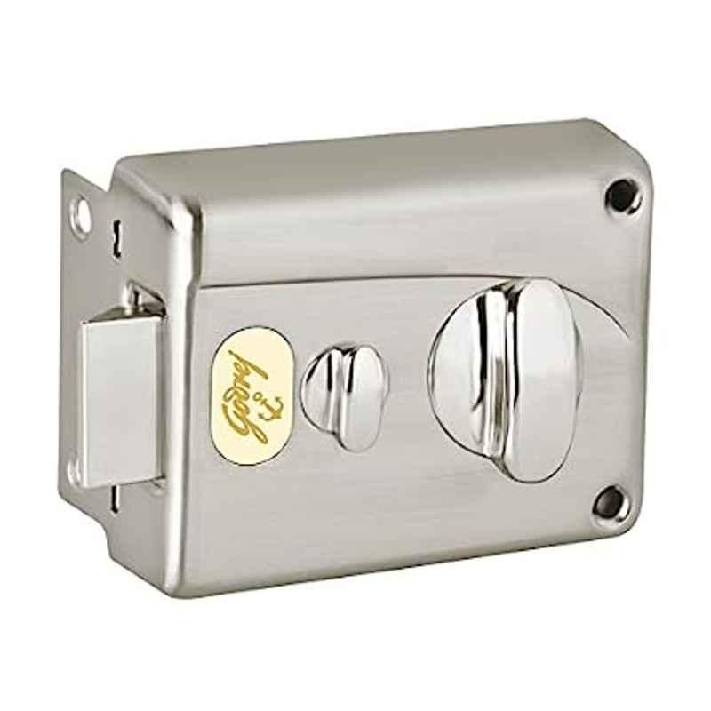 Godrej Brushed Steel Premium Night Latch I/O Rim Lock, 7666