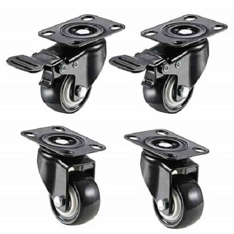 Implemental 2 inch Black Moving Castor Wheel Set