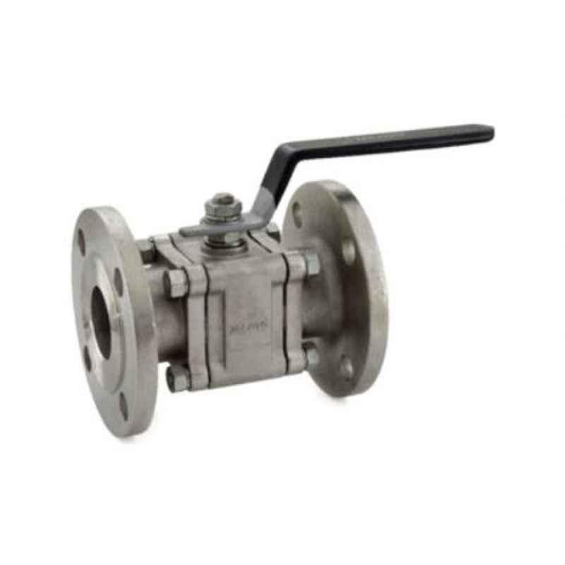 Zoloto 100mm Stainless Steel Class-150 Flanged Three Piece Design Ball Valve, 1081A