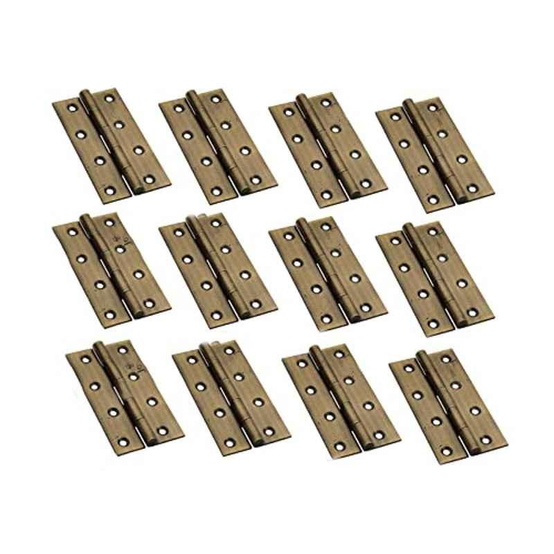 Jovial Lacier 3 inch 14G Stainless Steel Antique Brass Door & Window Butt Hinges (Pack of 12)
