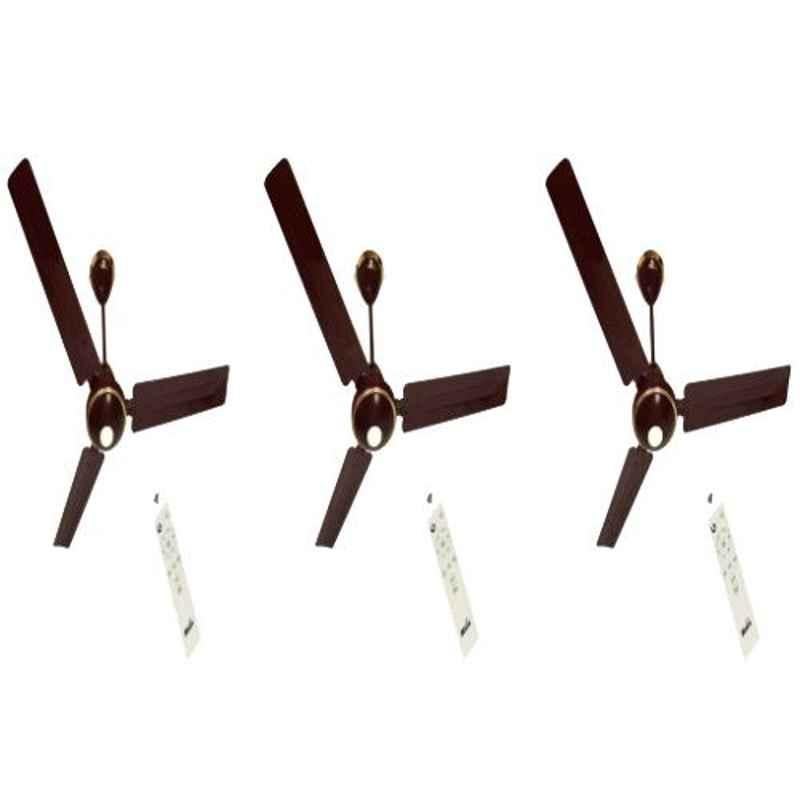 Maya Deco Dc Eco 30W Brown Solar Panel BLDC Ceiling Fan with Remote, Sweep: 1200mm (Pack of 3)