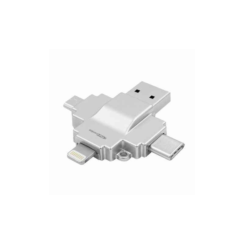 Portronics Diski Silver 4-in-1 Card Reader, POR 812