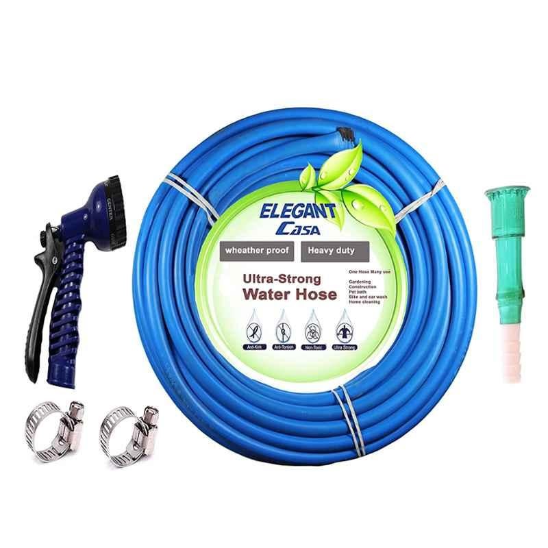 Elegant Casa 1/2 inch 30m Flexible Garden Foam Hose Pipe with 8 Mode Water Spray Nozzle Gun for Home, Garden, Car Wash, Floor Clean & Pet Bath