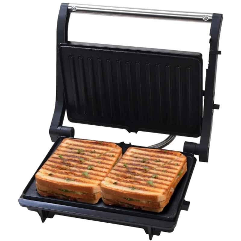 Libra 2 Slices 1000W Silver Stainless Steel & Aluminium Non-Stick Heating Material Sandwich Maker, LSG02