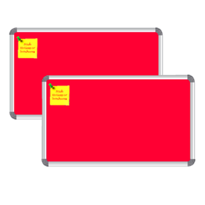Nechams Notice Board Deluxe Combo Pack of 2 units Color Red NBRED151UF2PK