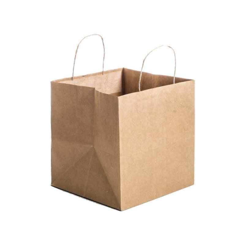 PRB Bags Brown Kraft Cake & Bakery Paper Bag with Handle (Pack of 50)
