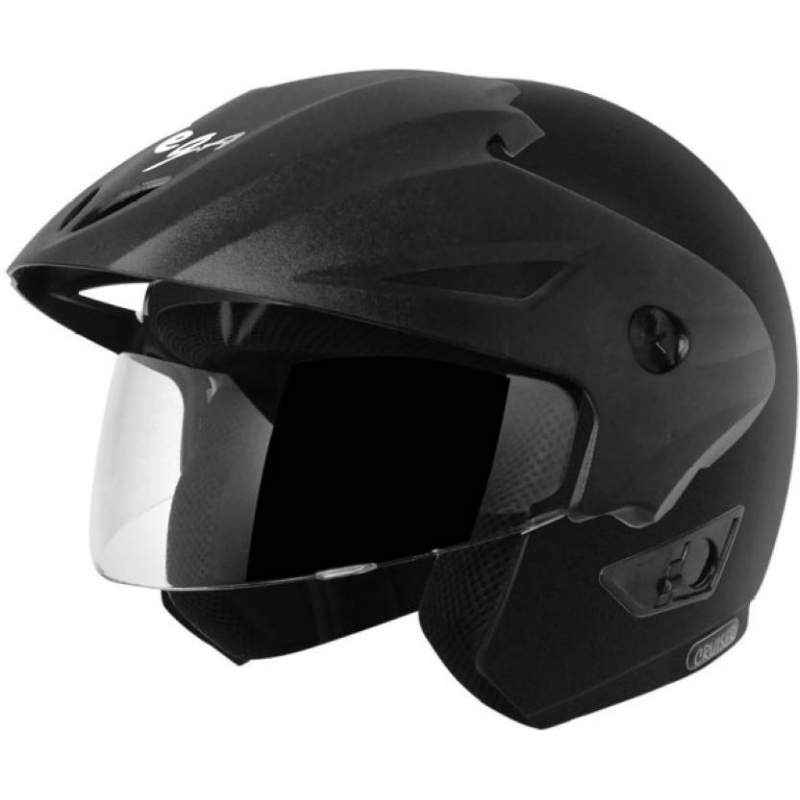 Vega Cruiser WP Dull Black Motorsports Open Face Helmet, Size (xxlarge, 580 mm)