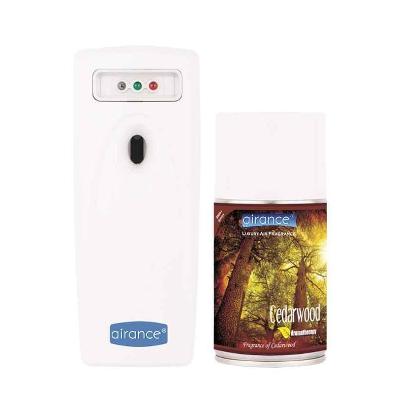 Airance Automatic Air Freshener Dispenser with 250ml Cedarwood Refill Bottle, Air-CMB-DISP-LED-A3-CW-21