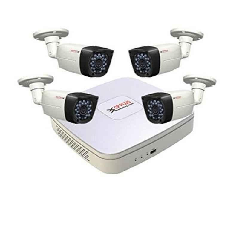 CP Plus White 4 Pcs Bullet Camera & 8 Channel Camera Surveillance System Kit with All Accessories, CP-8CHD-4L2D