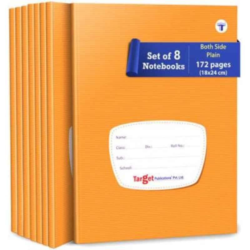 Target Publications Regular 172 Pages Brown Unruled Both Sides Blank Page Notebook (Pack of 8)