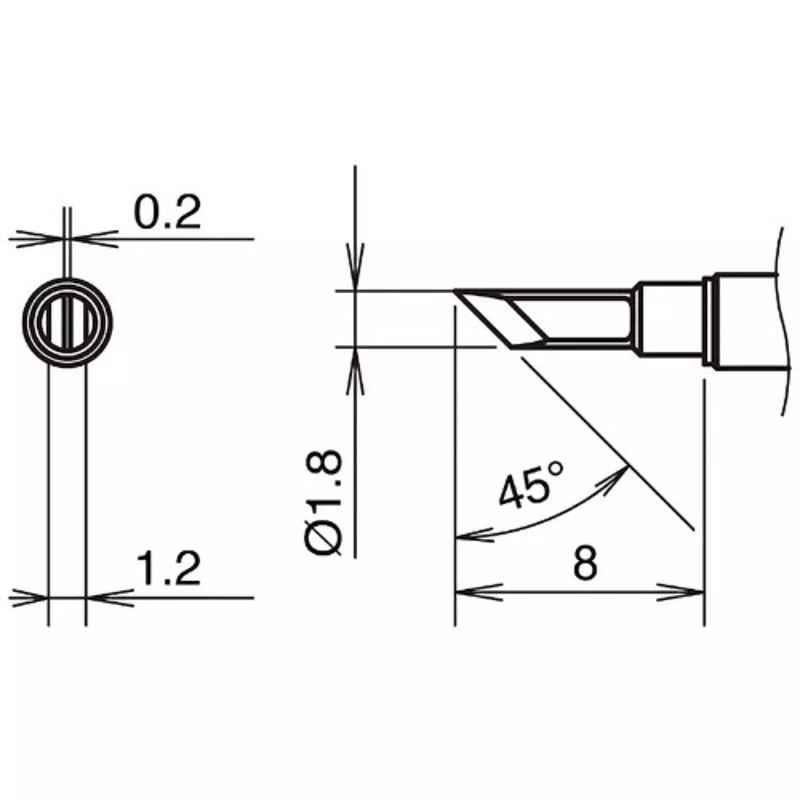 Hakko T38 Series K Shape Soldering Tip, T38-03K (Pack of 2)