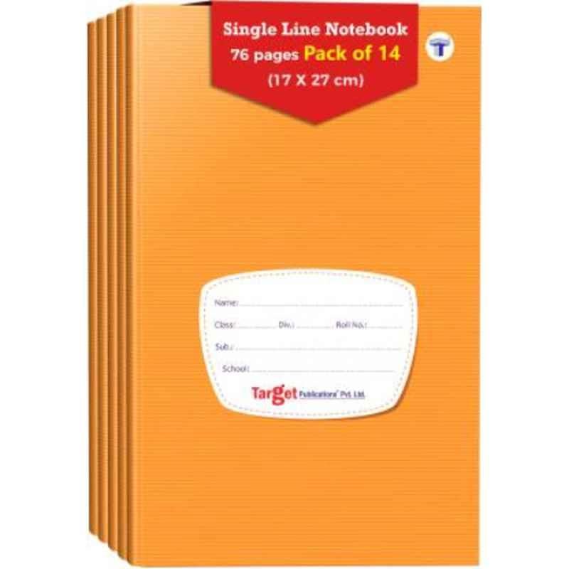 Target Publications 76 Pages Regular Single Line Small Notebooks for Students & Kids, 1267 (Pack of 14)