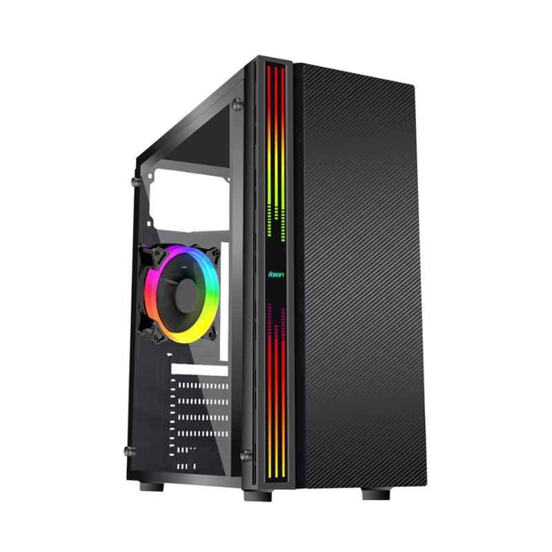 Foxin Chromium Steel Desktop Computer Gaming Case Cabinet, FOXCAB0307
