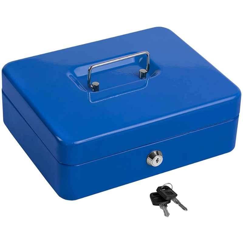 Gobbler 30x24x9cm Metal Blue Cash Box with Key & Money Tray, GC300M