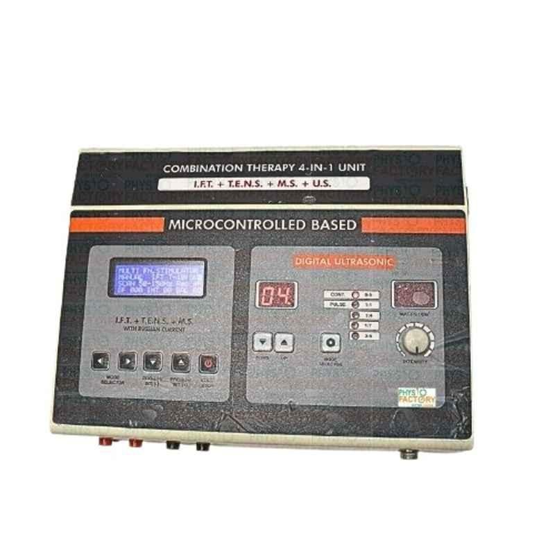 Physio Factory 4-in-1 Electrotherapy Physiotherapy Machine with LCD Display for Pain Relief