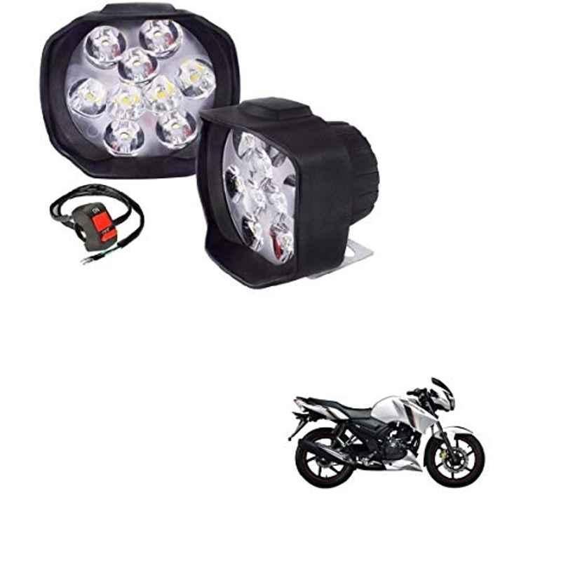 Kozdiko 2 Pcs Sheen 15W 9 LED 6000k Transformer Bumble Bee Style LED Fog Light Set for TVS Apache RTR 160, koz_81520