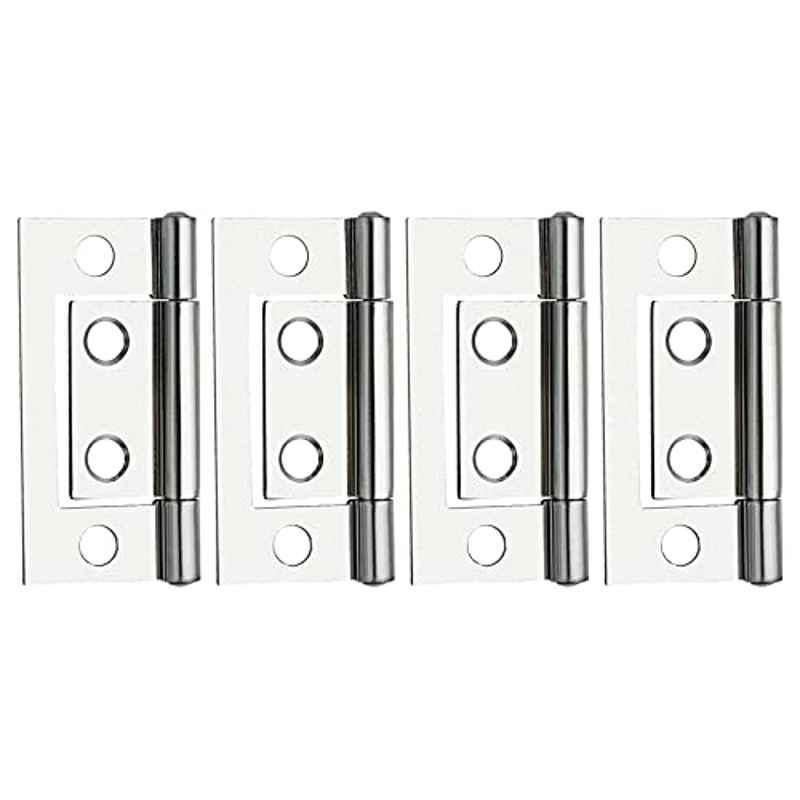 Screwtight 1.5 inch Iron Chrome Finish Cabinet Flush Hinge, â€ŽS170701CP-4 (Pack of 4)
