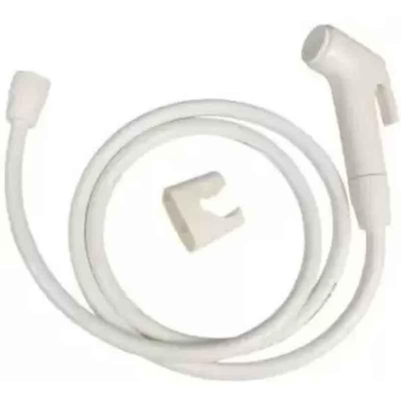 Fastgear ABS Plastic White Matt Finish Wall Mount Health Faucet with Pipe & Hook