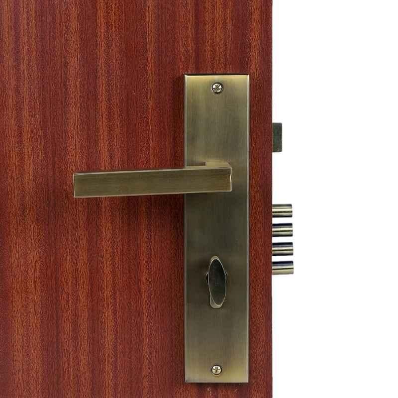 Handle Waala LB-201 10 inch 60mm Stainless Steel Antique Brass Finish One Side Key Heavy Duty Mortise Door Lock Set