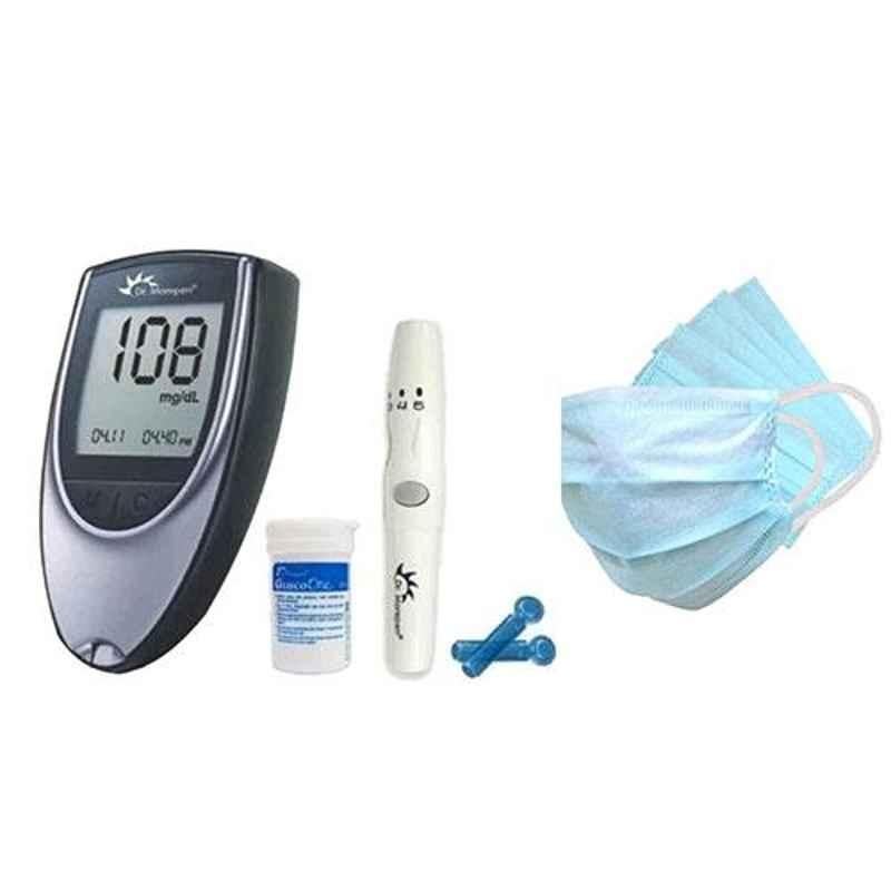 Dr. Morepen BG 03 Gluco One Monitor Kit (25 Test Strips) with Free 50Pcs 3 Ply Face Mask