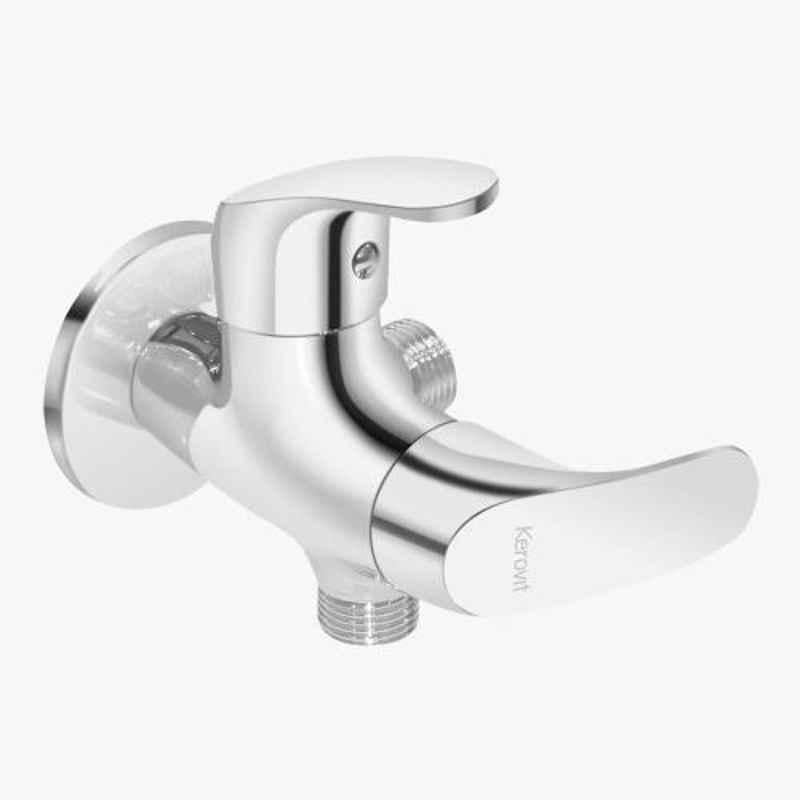 Kerovit Edge Silver Chrome Finish 2 Way Angular Valve with Flange, KB1211040