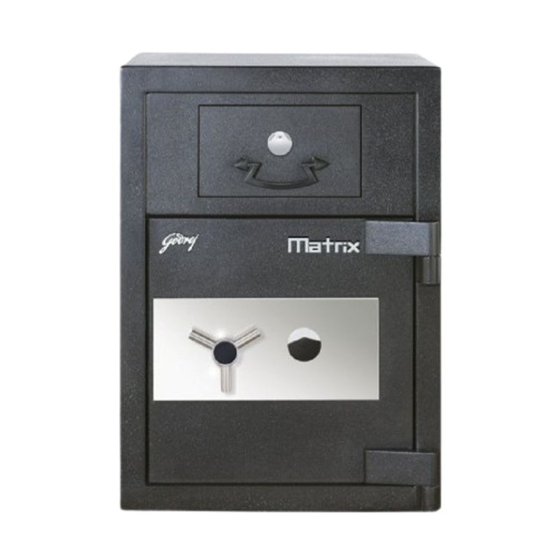 Godrej Matrix Depository 1616 67 Litre Alloy Steel Black Manual Key Lock Safe Locker