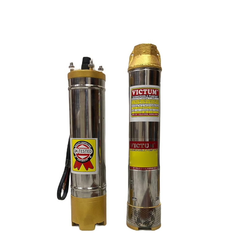 VICTUM 1HP 10 Stage Copper Single Phase Water Filled Submersible Pump with 2 Years Warranty