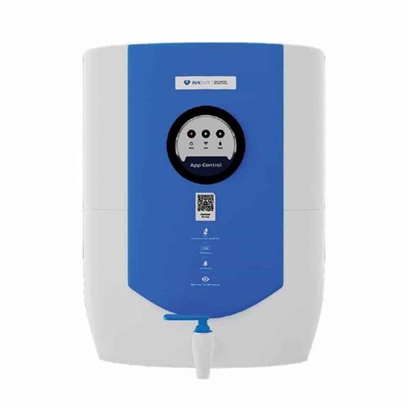Zunpure 12L 50W Blue & White Wifi Enabled 6 Stage Filtration Live TDS Monitoring Smart Water Purifier