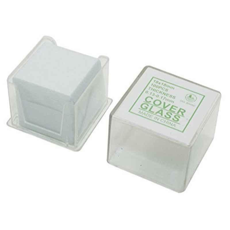 WKM 18x18mm Square Microscope Glass Cover Slide, KT05CS (Pack of 100)
