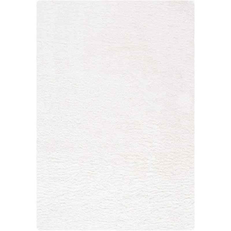 Carpetify 3x5ft White Shaggy Plain Fur Carpet Rug, 0528YSHLHNU
