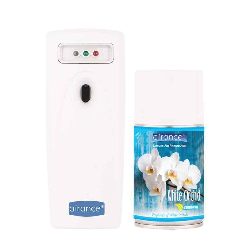 Airance Automatic Air Freshener Dispenser with 250ml White Orchid Refill Bottle, Air-CMB-DISP-LED-A3-WO-16