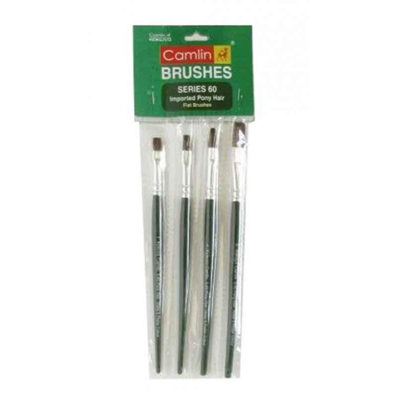 Camlin Series 60 Flat Pony Hair Paint Brush, 2060790 (Pack of 10)