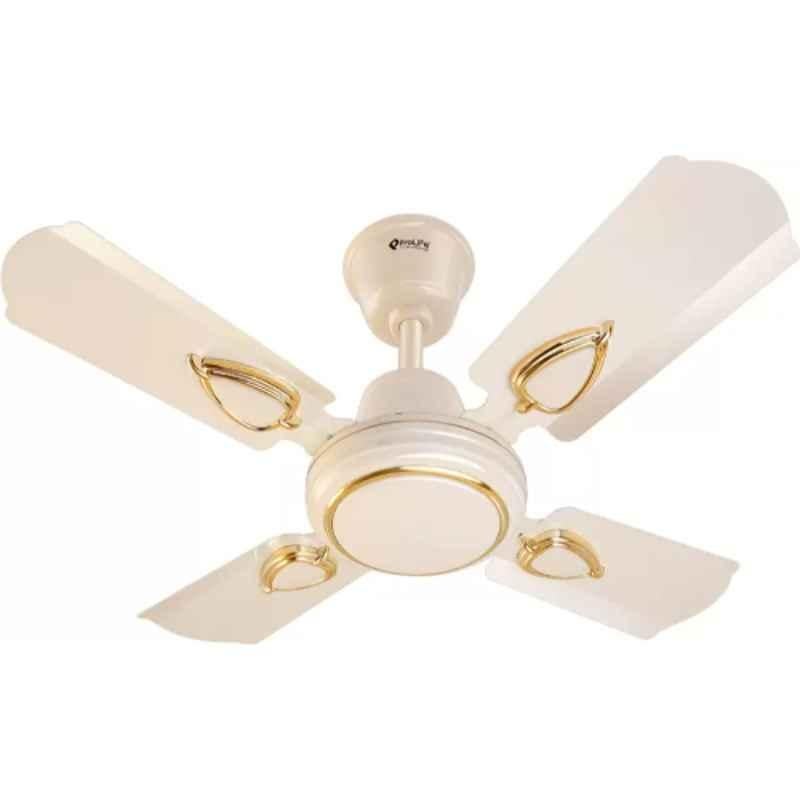 Prolife Jewel Star 60W Ivory Regular 4 Blade Ultra High Speed Ceiling Fan, Sweep: 600 mm (Pack of 3)