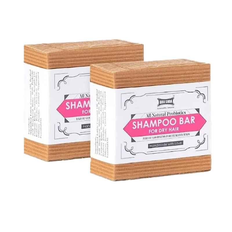 Goli Soda 90g All Natural Probiotics Shampoo Bar for Dry Hair, GSDS001x2 (Pack of 2)
