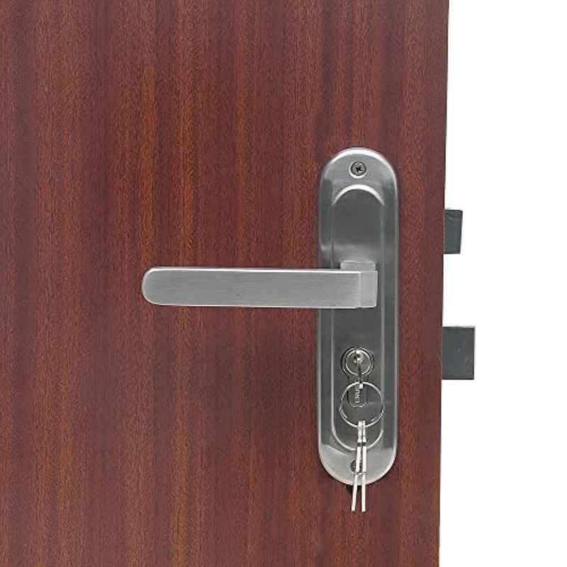 Homexpert LB303 Stainless Steel Satin Finish Round Plate Heavy Duty Mortise Door Lock Set