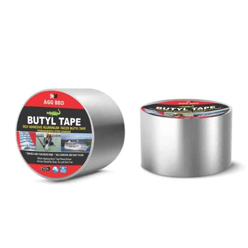 Agg Bro 2 inch 5m Silver Self Adhesive Aluminium Faced Butyl Tape for Leakage Protection