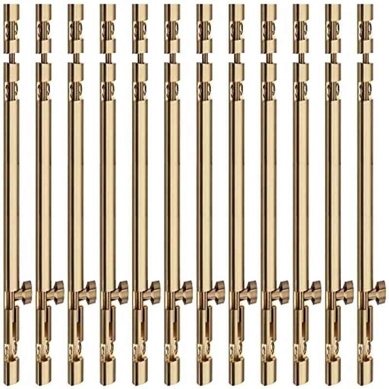Screwtight Xylo 12 inch Aluminium Gold Finish Tower Bolt, XYLO-GOLD-12IN-12 (Pack of 12)