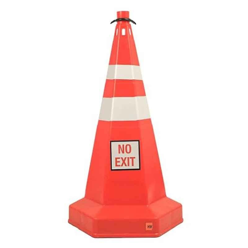 Nilkamal 750mm Rubber Orange Road Traffic Safety Cone with No Exit Sign