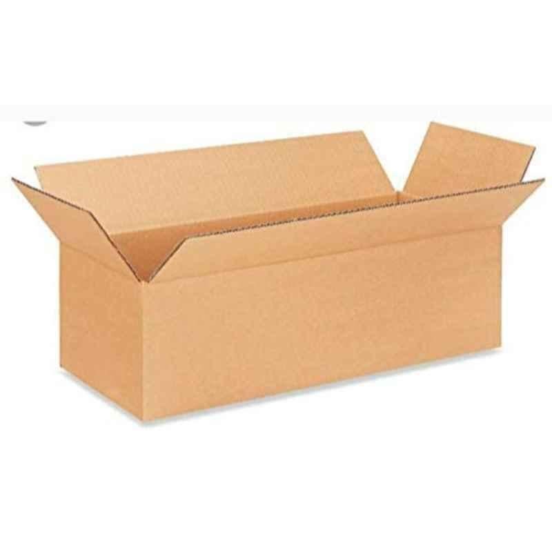 ABS 12x4x3 inch 3 Ply Paper Brown Rectangular Corrugated Box, ABS114 (Pack of 100)