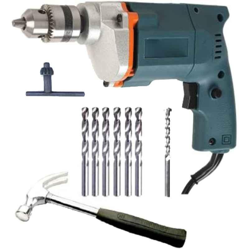 Imported 10mm 300W Blue Electric Drill Machine with 41Pcs Screwdriver Kit, 13Pcs HSS Bits, 1Pc Masonry Bit Power & Hand Tool Kit