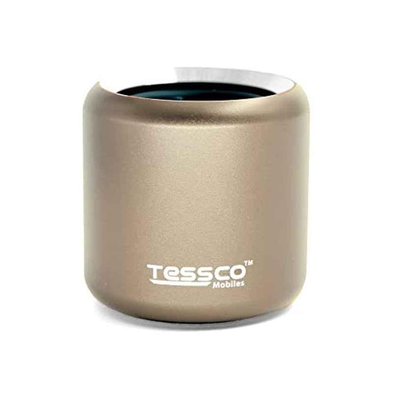 Tessco 3W Gold Mini Wireless Bluetooth Speaker with IPX5 Waterproof & DSP Technology, FS-339