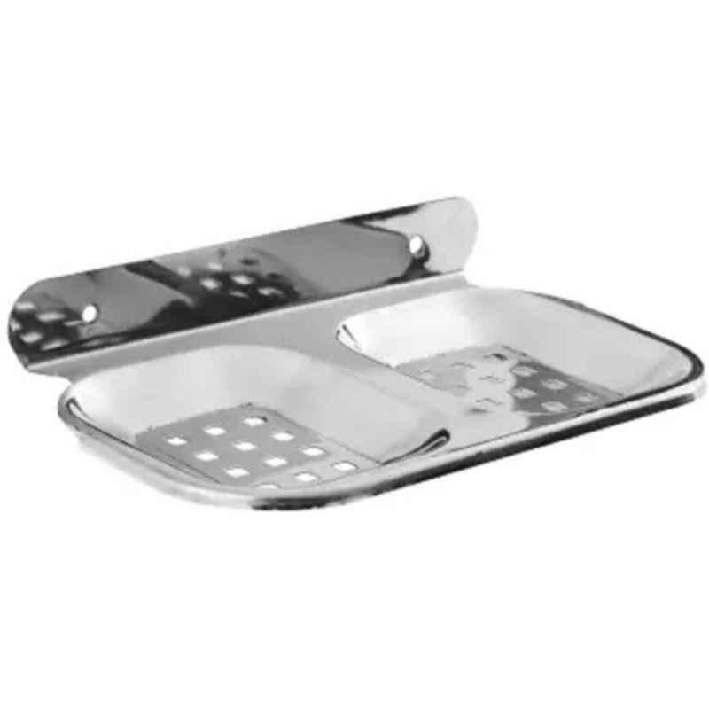 Neelkund Stainless Steel Silver Double Soap Dish