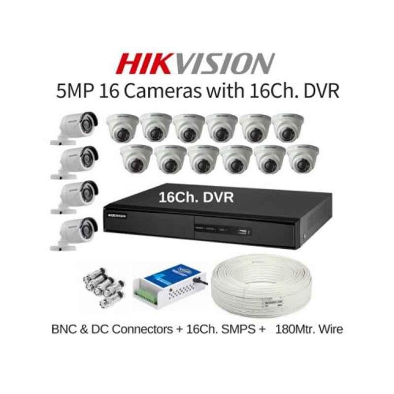 Hikvision 16 Cameras 5MP with 16 Channel DVR Combo Kit