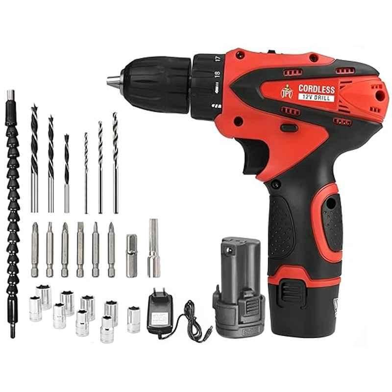 JPT 24 Pcs 12V 1.5Ah Cordless Impact Drill Machine Set