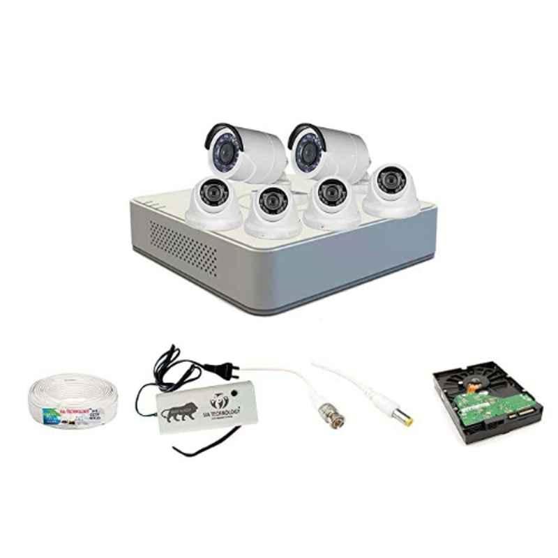 Hikvision 1MP 2 Pcs Bullet, 4 Pcs Dome Camera, 8CH DVR, Power Supply, BNC & DC Connector Kit