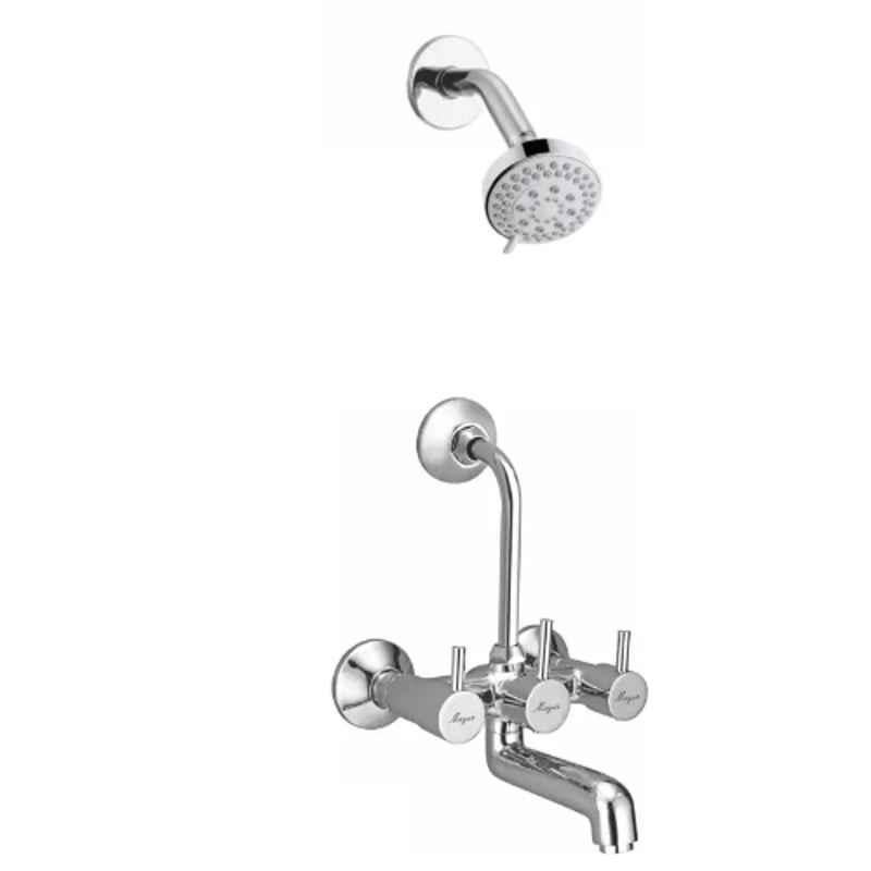 Mayur Ocich Flaro 2 Pcs Brass Wall Mounted Wall Mixer Bathroom Set with Multiflow Shower