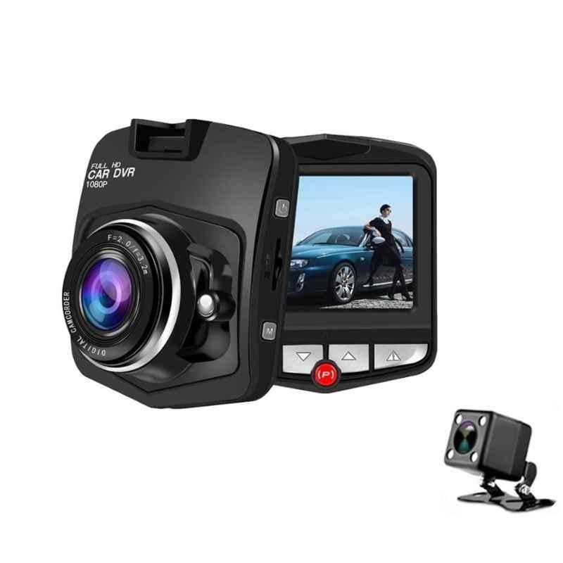 AUSHA 2.4 inch 1080p Black Front & Rear View Dual Dash Camera with 170 deg Wide Angle & Motion Detection
