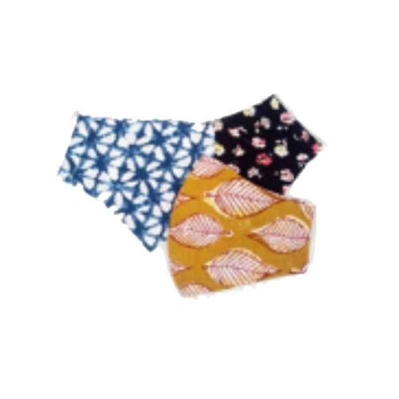 Ivillage 3 Pcs Large Cotton Organic 2 Layer Washable Face Mask Set, Mask06L_Set2 (Pack of 50)